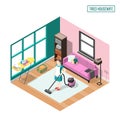 Tired Housewife Isometric Composition