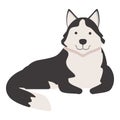 Tired husky icon cartoon vector. Siberian dog