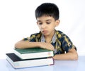 Tired Indian School Boy Royalty Free Stock Photo