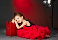 Tired little actress Royalty Free Stock Photo