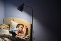 Tired little boy child fell asleep Royalty Free Stock Photo