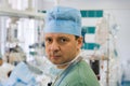 Tired male doctor in ICU Royalty Free Stock Photo