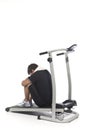 Tired man on Treadmills Royalty Free Stock Photo