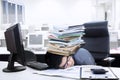 Tired manager resting with paperwork Royalty Free Stock Photo