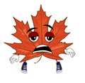 Tired mapple leaf cartoon Royalty Free Stock Photo