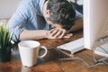 Tired office worker sleeping Royalty Free Stock Photo