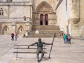 Tired pilgrim statue - Burgos