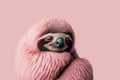 Tired pink sloth