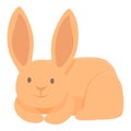 Tired rabbit icon cartoon vector. Cute pet