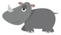 Tired rhinoceros, illustration, vector