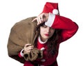 Tired Santa Woman