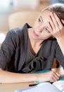 School girls sitting at their desk Royalty Free Stock Photo