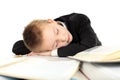 Tired schoolboy Royalty Free Stock Photo