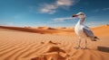 Tired Seagull Walking Through Desert - 8k 3d Pop-culture-infused Art