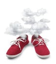 Tired shoes fuming Royalty Free Stock Photo