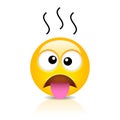 Tired sick emoji vector cartoon Royalty Free Stock Photo