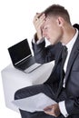 Tired and stressed young businessman Royalty Free Stock Photo