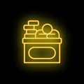 Tired student icon neon vector