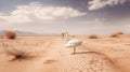 Tired Swan: A Dreamlike Journey Through A Surreal Desert