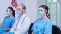 Tired team of medical staff during COVID pandemic Royalty Free Stock Photo