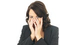 Tired Upset Stressed Business Woman Royalty Free Stock Photo