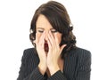 Tired Upset Stressed Upset Business Woman Royalty Free Stock Photo