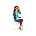 tired woman on interview cartoon vector