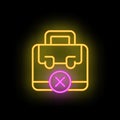 Tired work place icon neon vector