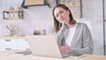 The Tired Young Woman having Neck Pain in Office Royalty Free Stock Photo