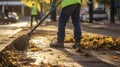 The Tireless Efforts of Street Sanitation Workers. Generative AI Royalty Free Stock Photo