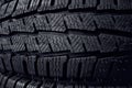 Tires close up. Car tires in a row.