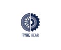 Tires logo design template, silhouette wheel vector and business card set, car tire simple icon.