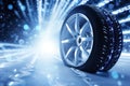Car tires cold drive winter transportation speed vehicle snow rubber road background wheel