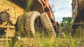 Tires of truck in the wreck yard.