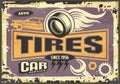 Tires and vulcanize service old sign design