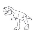 Tirex dinosaur outline image isolated vector illustration