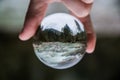 Tirol Gorge River Water Flowing Mountainscape Austria Glass Sphere Royalty Free Stock Photo