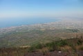Tirreno Sea and Naples bay and city from Vesuvius Volcano