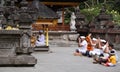 Devotees in the inner yard. Tirta Empul. Tampaksiring. Gianyar regency. Bali. Indonesia