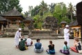 Visitors in the inner yard. Tirta Empul. Tampaksiring. Gianyar regency. Bali. Indonesia