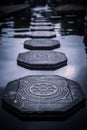 Tirta Gangga Water Palace stone walkway Royalty Free Stock Photo