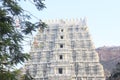 Tirumala tirupati temple starting of alipiri goparam pyramidal tower over the entrance gate to temple precinct from horizontal