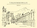 Tiruvannamalai Tiru, Tamil Nadu, India. Arulmigu Arunachaleswarar Temple The Annamalaiyar Shiva Temple, Annamalaiyar hill.