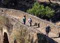 Tis Issat, Ethiopia - Feb 05, 2020: Bridge of the Portuguese on the river Blue Nile. Ethiopia