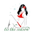 Tis the Season Christmas Babe Royalty Free Stock Photo