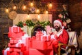 Tis the season to be Jolly. bearded man with present box. xmas presents. christmas sales. merry christmas. happy new