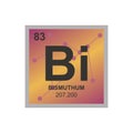 Vector symbol of bismuth on the background from connected molecules Royalty Free Stock Photo