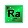 Vector symbol of radium on the background from connected molecules