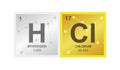 Vector symbol of hydrochloric acid or hydrogen chloride which consists of hydrogen and chlorine Royalty Free Stock Photo