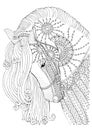 Beautiful horse head, adult coloring page